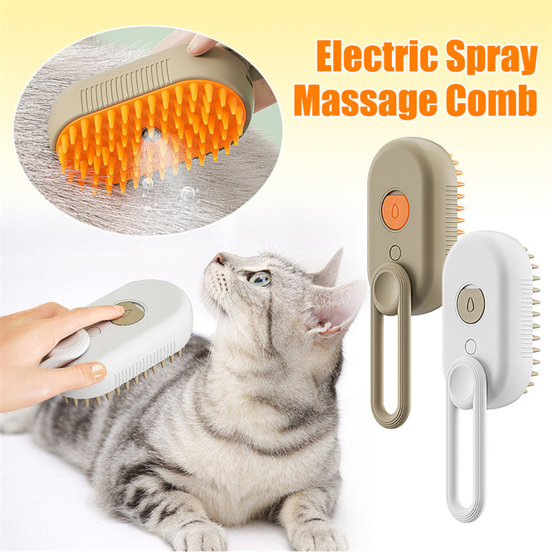 Cashymart cat grooming brush with steam, designed as a cat toy, features soft bristles and a steam function for gentle cleaning.
