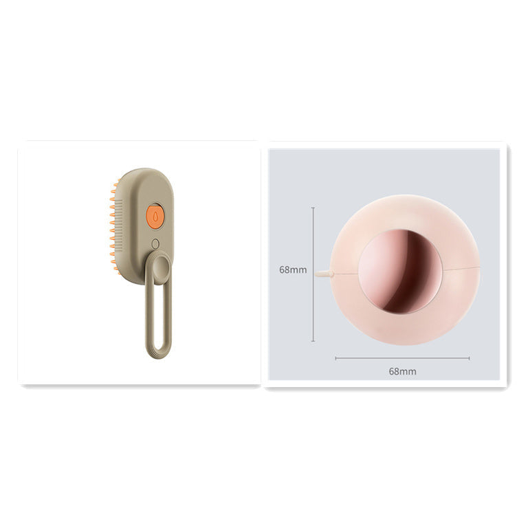 Cashymart cat grooming brush with steam, featuring soft bristles and ergonomic handle, designed for gentle feline grooming.