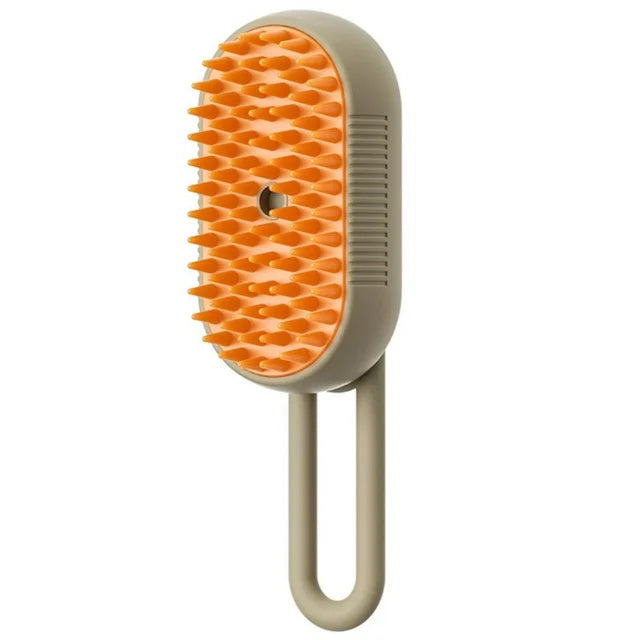 Cashymart cat grooming brush with steam, designed as a feline toy, featuring a handheld brush with steam for grooming and cleaning.