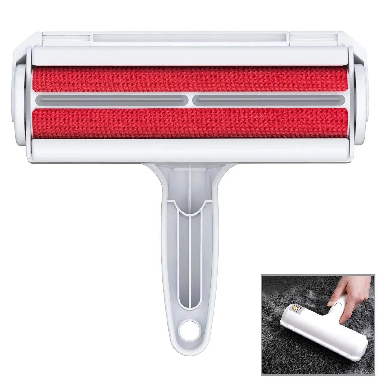 Reusable Cashymart pet hair remover roller with washable design, removing pet hair from clothing and furniture effortlessly.
