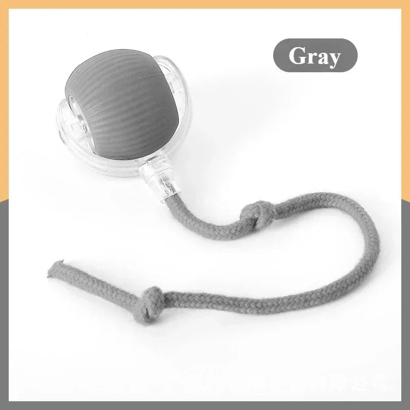 Rechargeable rolling toy for cats and dogs in vibrant colors, designed to stimulate pets' play and exercise.
