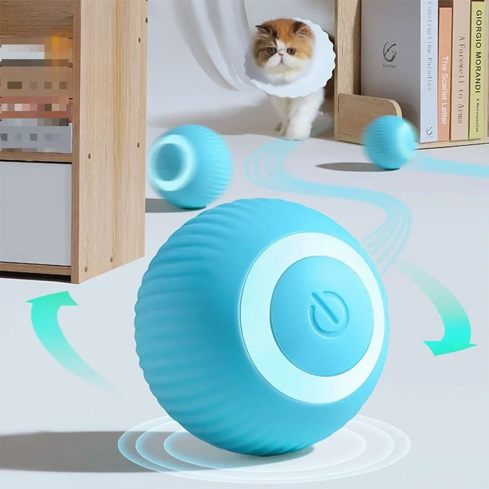 Smart rolling ball toy for cats and dogs by Cashymart, featuring an interactive design to entertain pets.