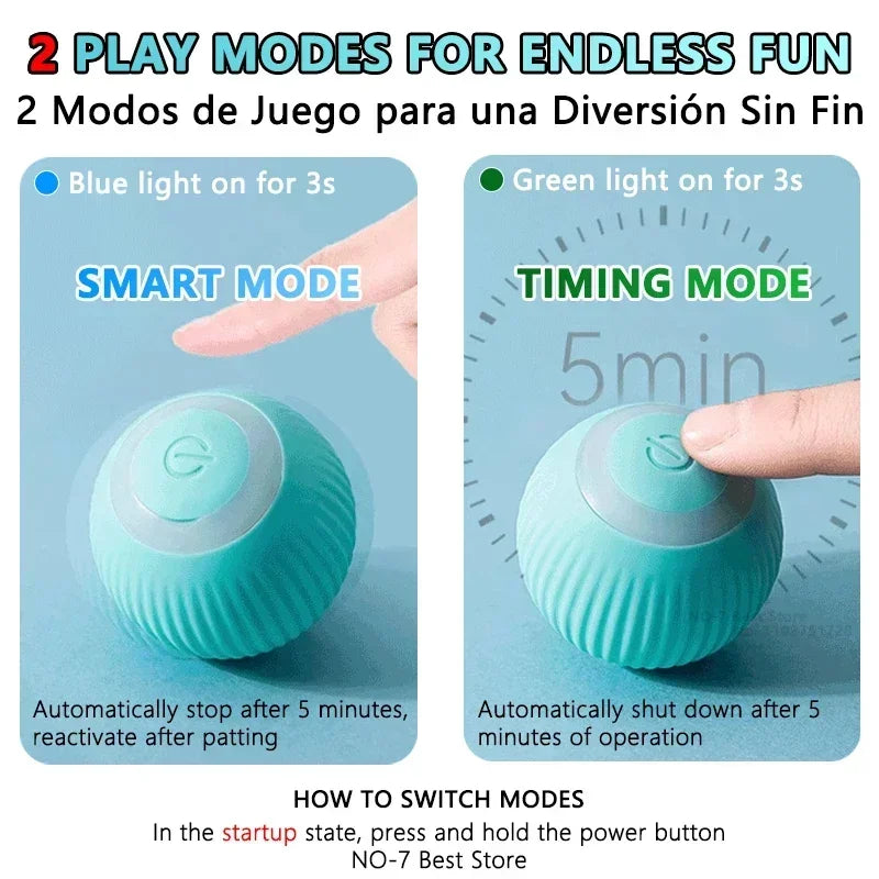 Cashymart smart rolling interactive ball toy for cats and dogs, designed to entertain with movement and engaging features.