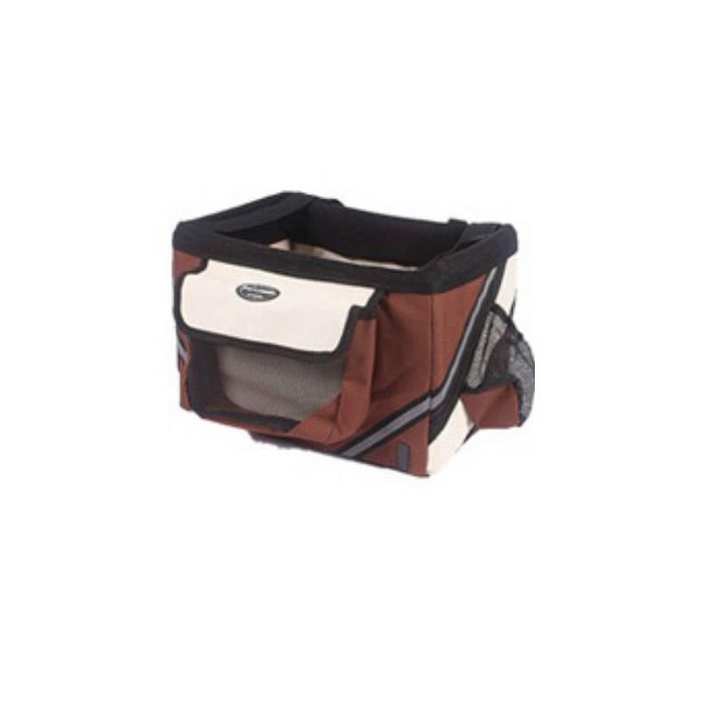 Dog Hugs Cat Bikepaws Pet Traveler removable front bicycle carrier for small cats and dogs, designed for safe bike travel.