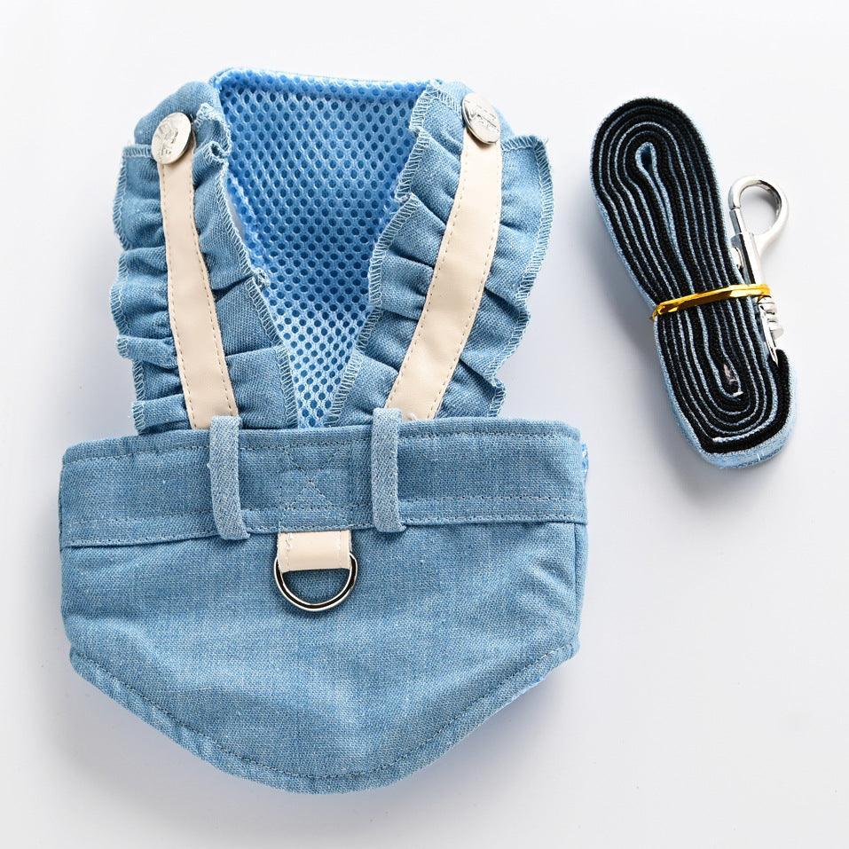 Cute Pet Adventure Set featuring a leash and small dog vest from Dog Hugs Cat for walking cats and small dogs.