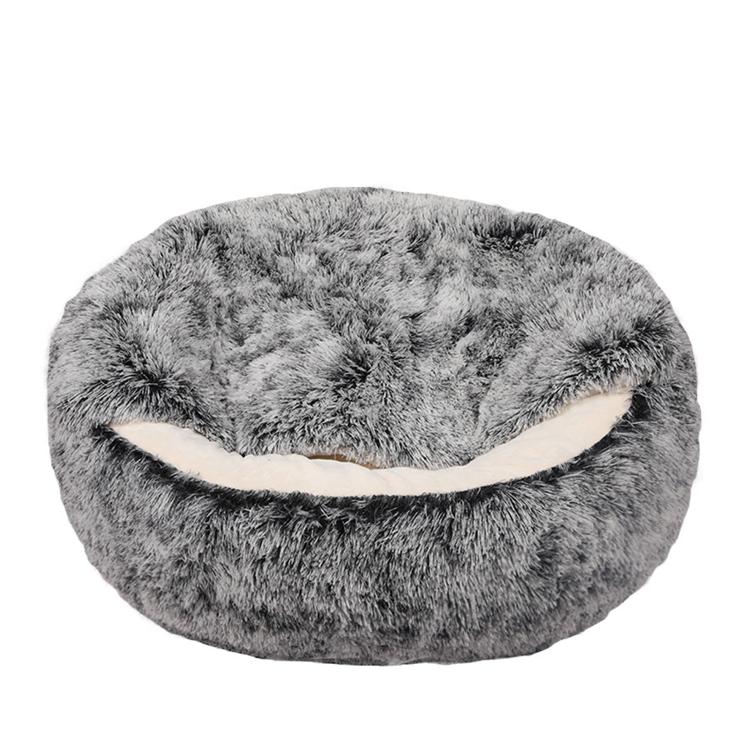 Large plush dog bed by IDropship, soft and warm anti-anxiety cushion designed for pets' comfort and relaxation.